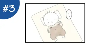 生後２か月の息子が布団で寝ている様子を描いたアイキャッチ画像