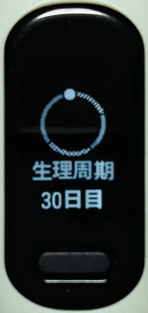 vivosmart5の生理周期の日数が写った写真